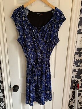 Nina K Blue spring summer cool comfy cute feminine Midi Dress